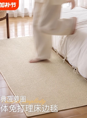 仿免洗床边地毯卧室地垫客厅阳台风房间飘窗沙发日式可擦防水白色