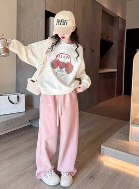 4-14岁女童秋装套装2025新款儿童卫衣大童春秋款运动两件套加绒