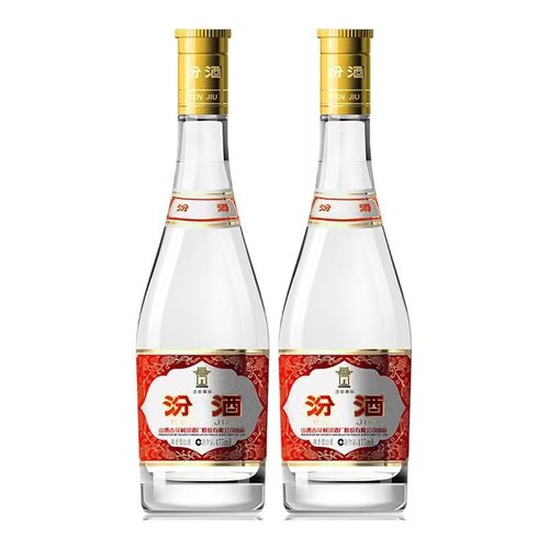 山西汾酒 黄盖玻汾53度清香型白酒475ml*2瓶 纯粮酿造 老八大名酒