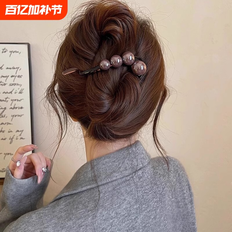 2026扭扭夹发夹女高端后脑勺一字夹抓夹女夹子发饰量多香蕉黑色