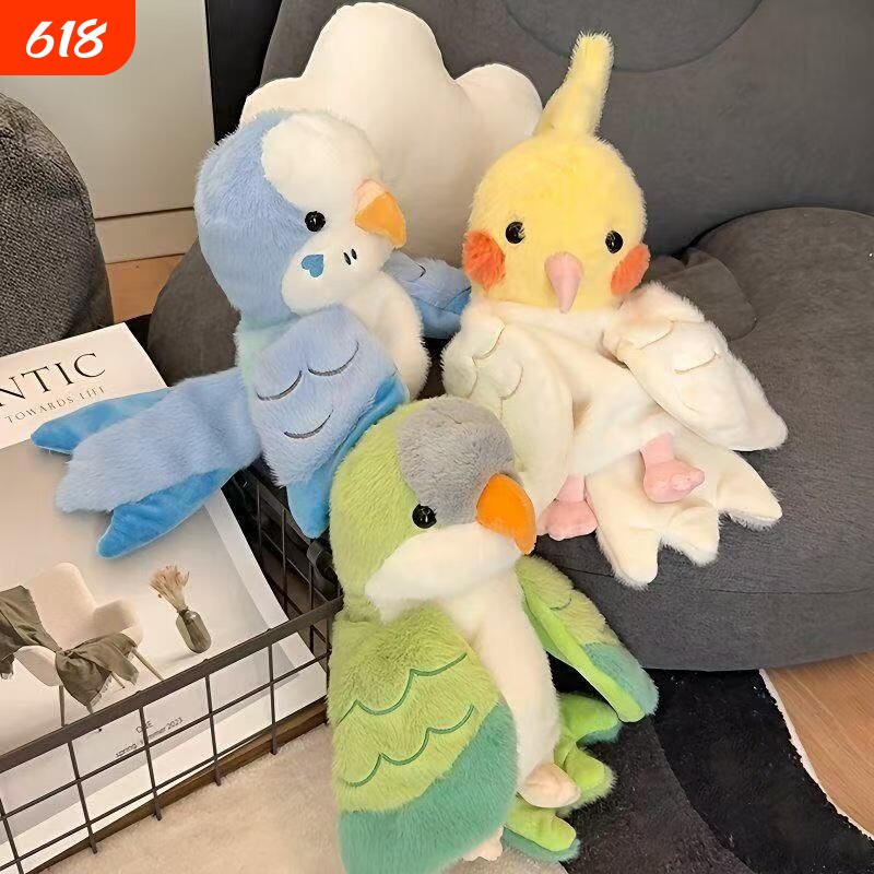 可爱小鸟玩偶公仔鹦鹉毛绒玩具儿童手偶超可爱呆萌生日礼物