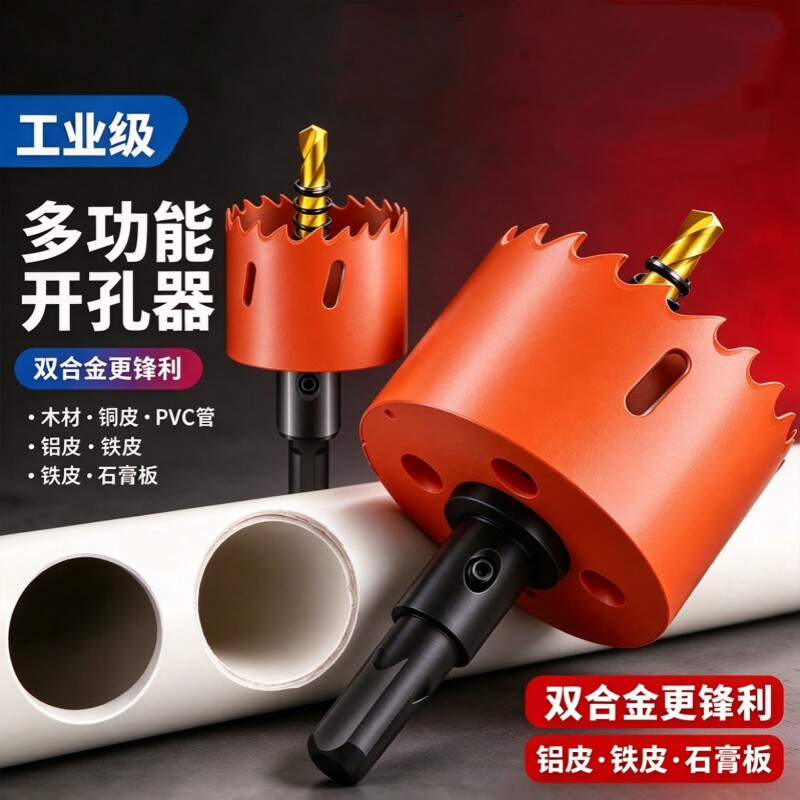 开孔器木工双金属多功能万用打孔石膏板铁皮塑料PVC神器圆形钻头