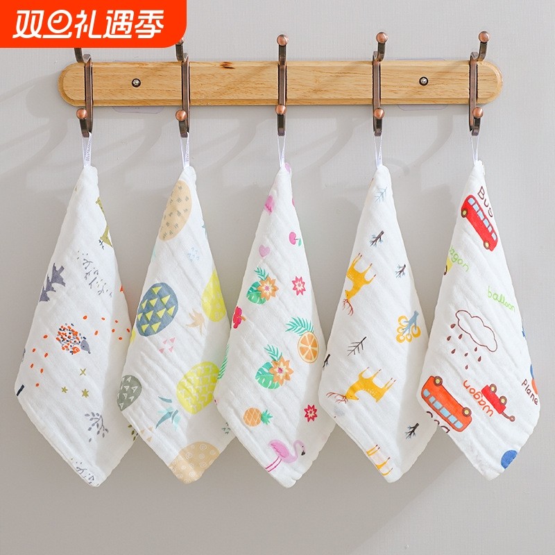 六层高密纯棉婴儿纱布柔软吸水洗脸巾儿童宝宝方巾毛巾口水巾手帕