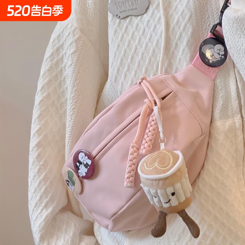 帆布休闲包包女2023新款潮斜挎包夏天运动胸包小众百搭ins腰包