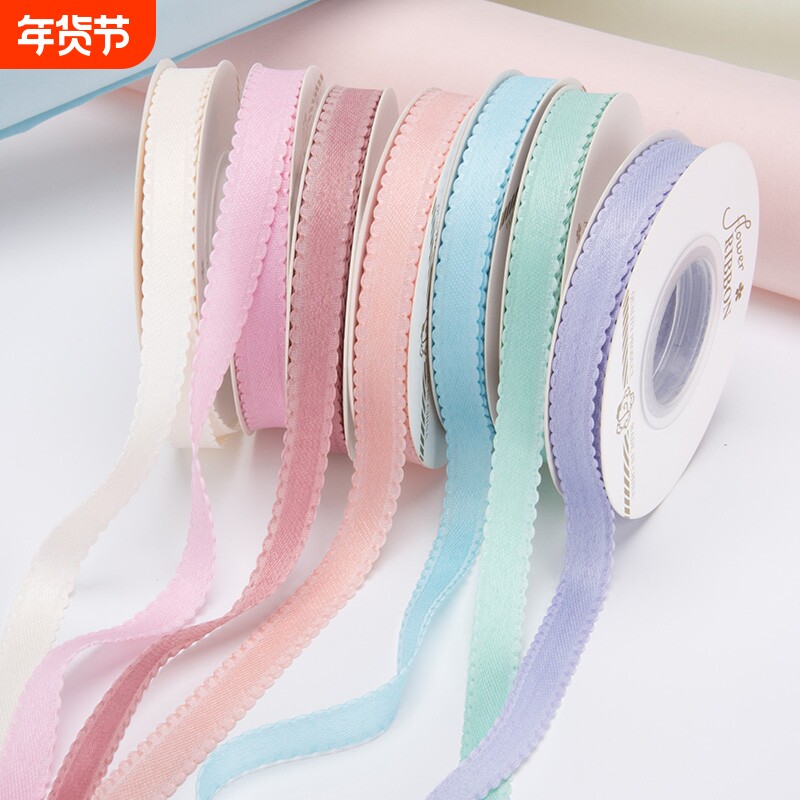新款纯色耳边丝带 鲜花包装丝带蝴蝶结diy手工高级丝带花边绸带