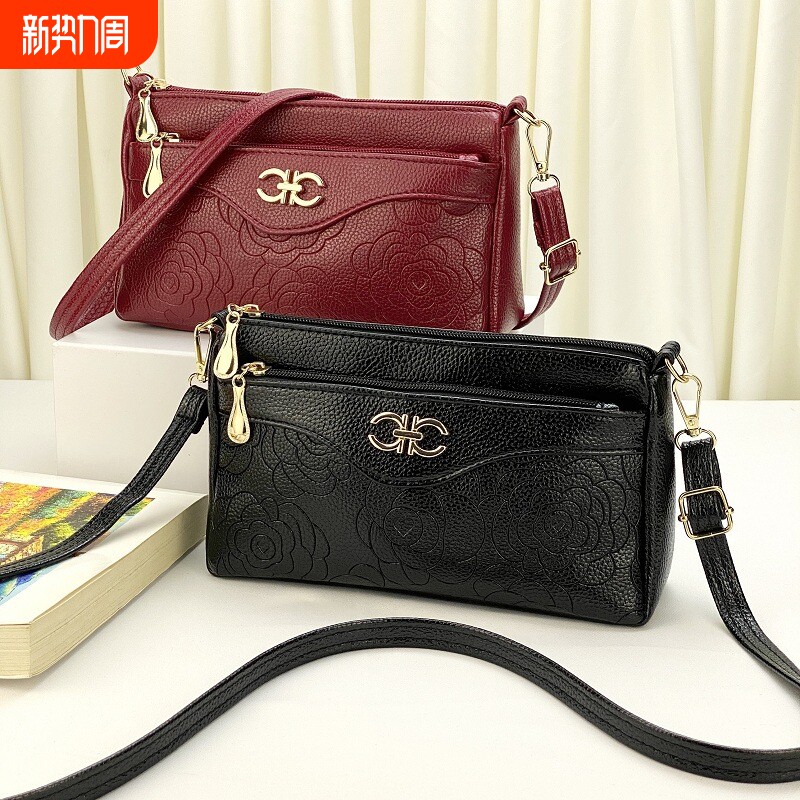 HELLOMR/哈啰先生女中年妈妈手拿包大容量时尚潮流多层单肩斜