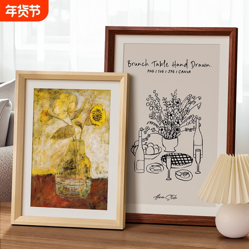 素描A4画框裱框4k8Ka3四开水彩粉儿童画八开外框16寸A3A4相框挂墙