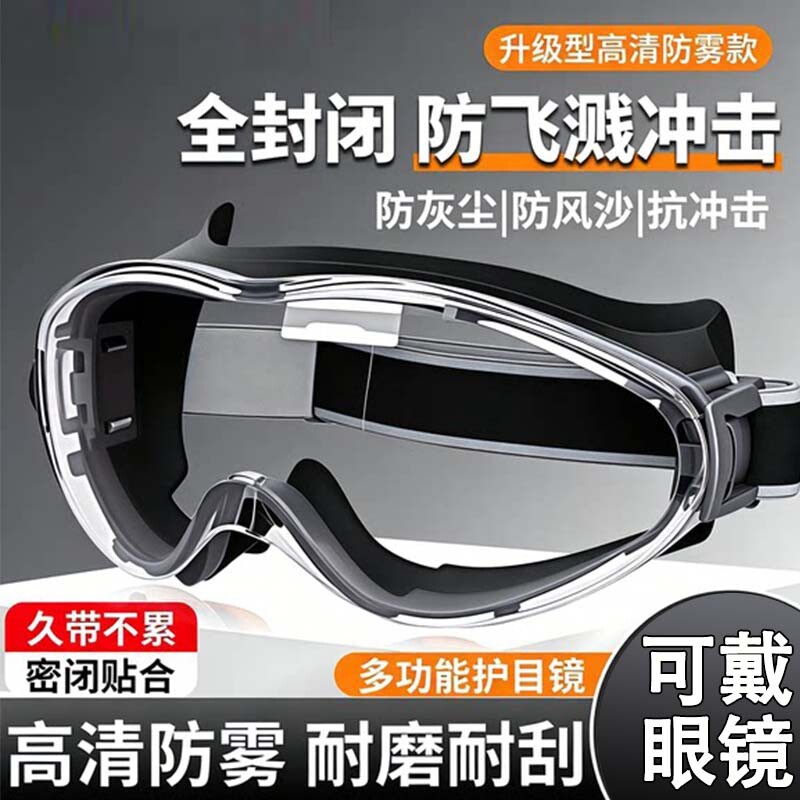 护目镜防灰尘不起雾可戴眼镜图片