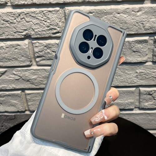 【双中轴保护】适用荣耀Magic V6手机壳新款magicv5折叠屏高级感简约透明磨砂磁吸镜头