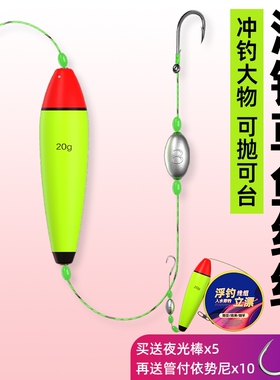浮钓草鱼线组夜光漂日夜两用大力马线路亚抛竿青苔冲钓组浮漂神器
