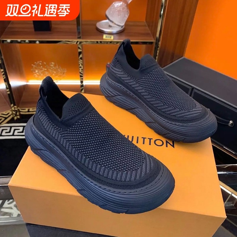 男鞋夏季透气薄款网面网鞋一脚蹬老北京布鞋男休闲百搭工作鞋厚底