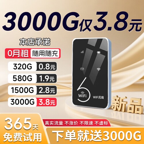 智能wifi移动无线wifl6便携式免插卡2026新款路由器全国通用流量信号内置上网以太网