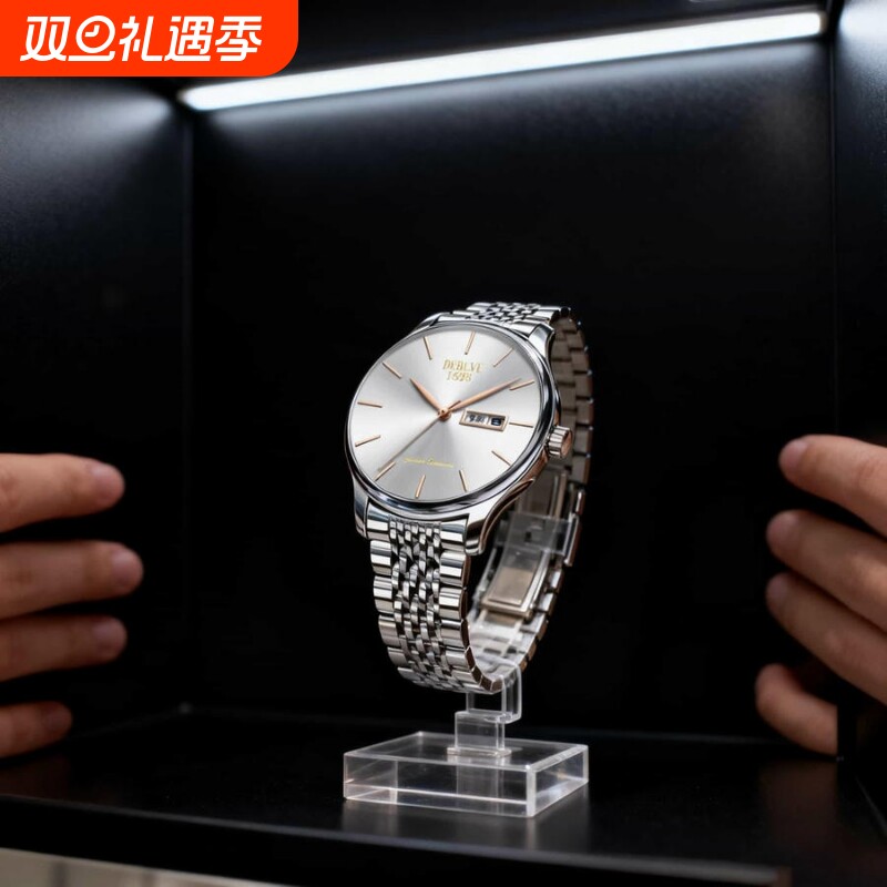 男款手表防水石英腕表高级感男士全自动非机械表正品名牌钢带商务