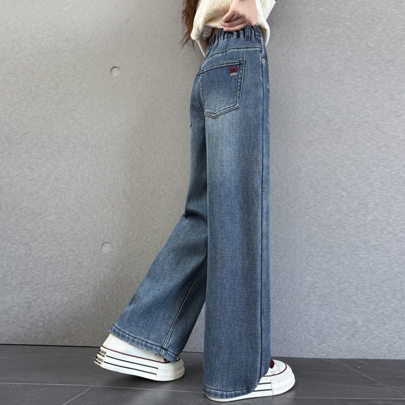 女童牛仔裤春季2026大童女孩阔腿裤韩版儿童百搭直筒宽松长裤蓝色,童装/婴儿装/亲子装,裤子,淘宝优惠券,粉丝福利购,淘宝优惠卷