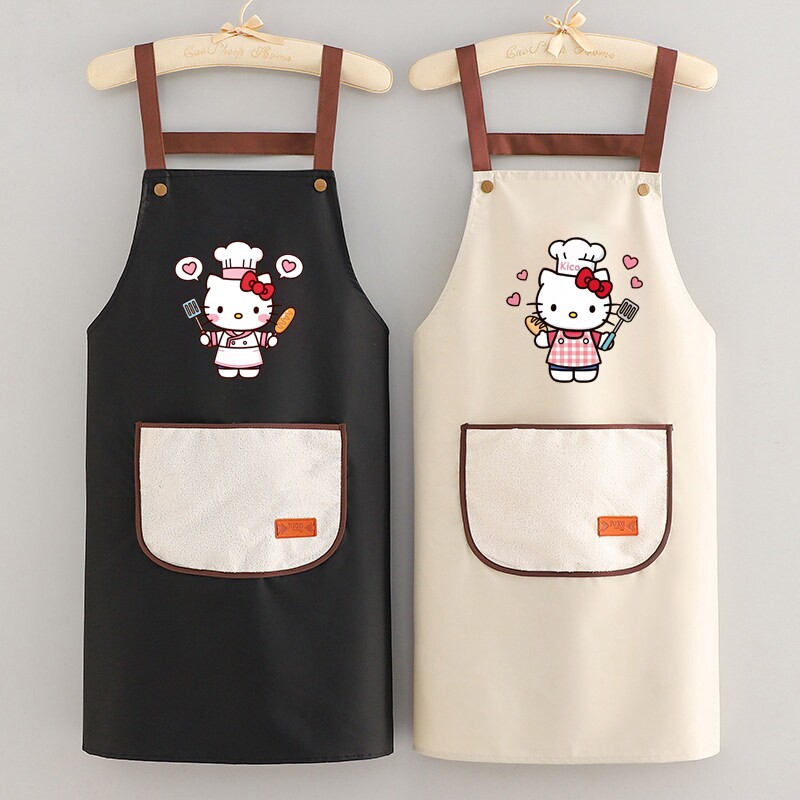 HelloKitty可爱厨房围裙防油污春秋款薄擦手款乌萨奇围裙防