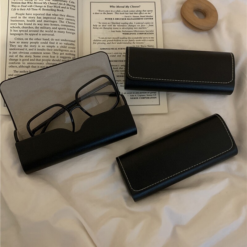 ins眼镜盒男简约复古纯色便携抗压镜盒韩版女式眼镜太阳镜收纳盒