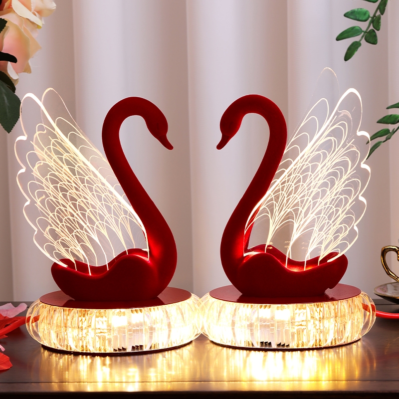 女方陪嫁长明灯一对家用高级感喜灯结婚送新人新娘礼物婚房床头灯