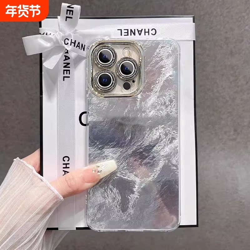 适用苹果16promax手机壳iphone15新款高级感银色14promax冰川纹ip13硅胶12p小清新11p简约全包散热保护套女款,3C数码配件,手机保护套/壳,淘宝优惠券,粉丝福利购,淘宝优惠卷