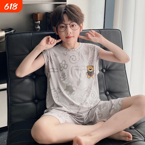 男童睡衣夏季薄款莫代尔儿童背心