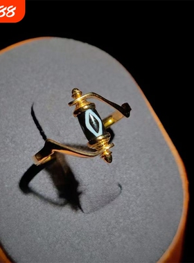 金刚三眼戒指独特不撞款文玩复古国风小众个性百搭高级感食指戒