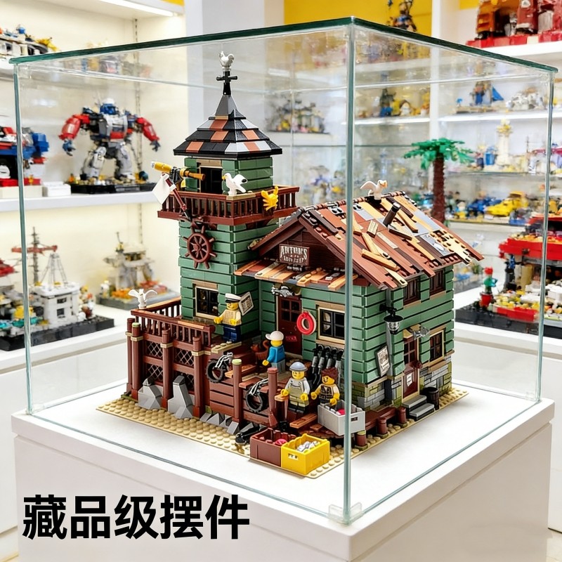 兼容乐高渔夫小屋别墅房子积木街景系列建筑模型男孩拼装玩具礼物