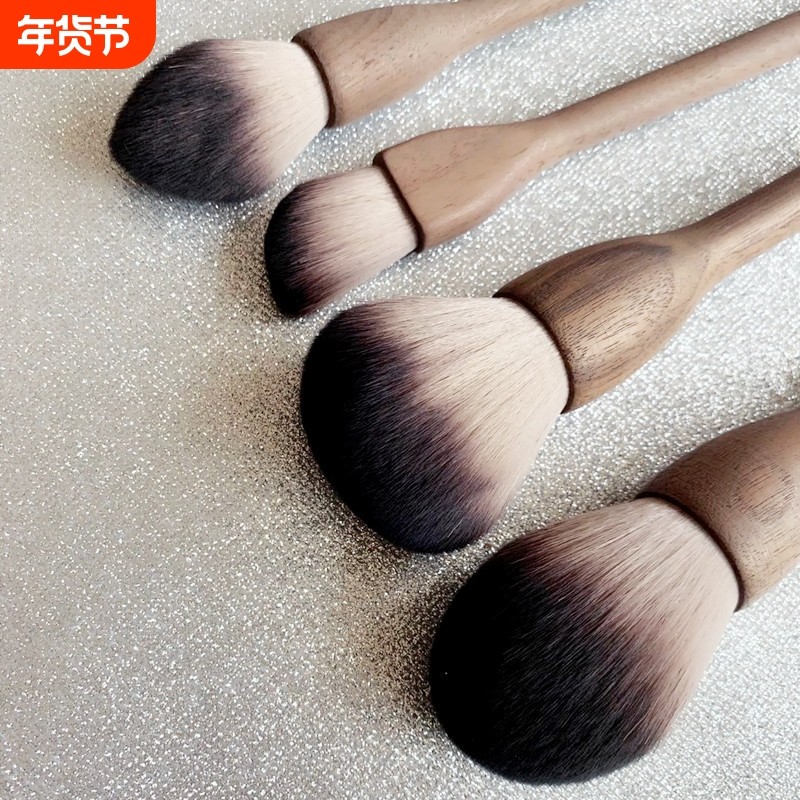 实木胡桃木大号复古散粉刷蜜粉刷粉饼刷高光刷腮红刷修容刷