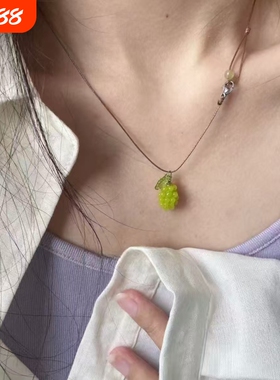 耳洞绿色设计森系无清新大感脸的葡萄耳环小耳耳饰小耳坠夹适合众
