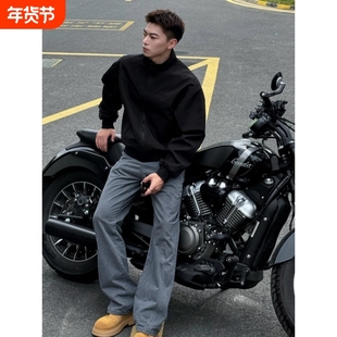 户外2025秋冬款美式教练三防立领飞行员夹克痞帅硬汉风纯色羽绒服