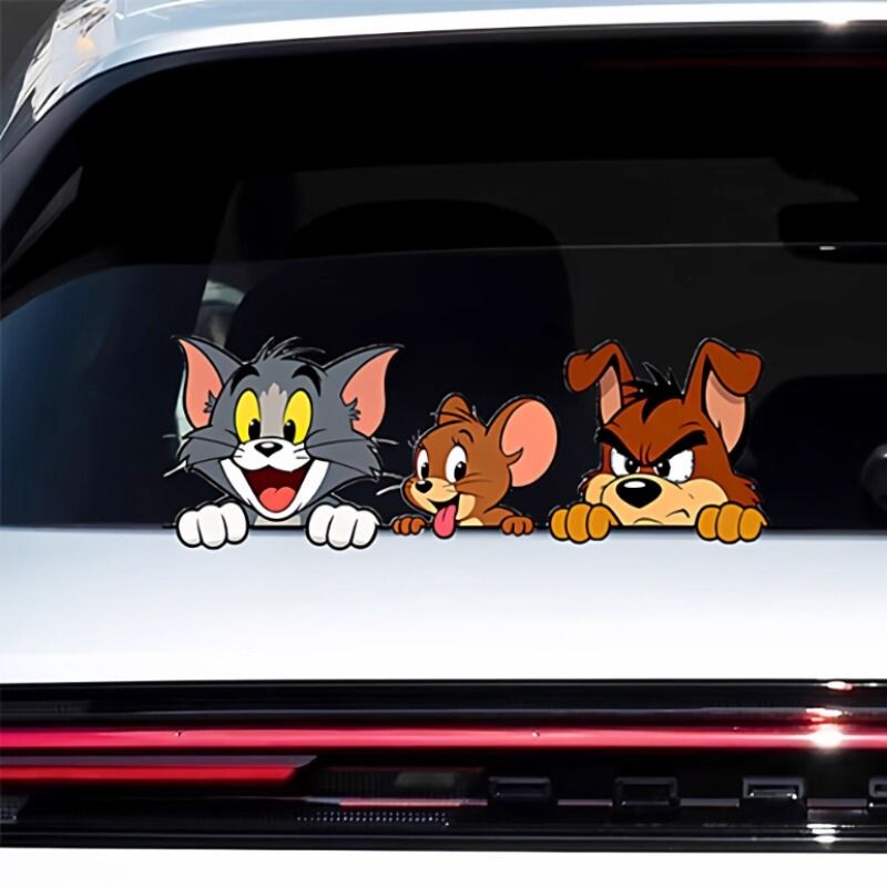 新款猫和老鼠汽车贴纸个性创意卡通可爱划痕遮挡电动车身搞笑贴纸