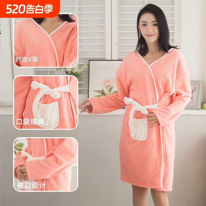 浴袍穿式浴巾浴裙吸水洗澡速干柔软女可爱学生居家服情侣成人睡袍