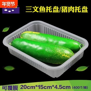 2015长方形透明一次性生鲜托盘 加厚PP塑料托盘 三文鱼猪肉托盘