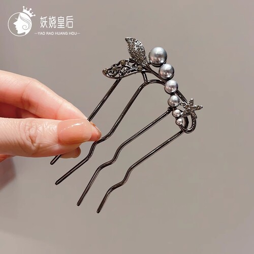 u型发钗新中式高端丸子头发簪