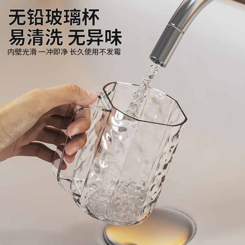 高颜值情侣刷牙杯冰川纹漱口杯透明牙刷杯轻奢高级感多规格