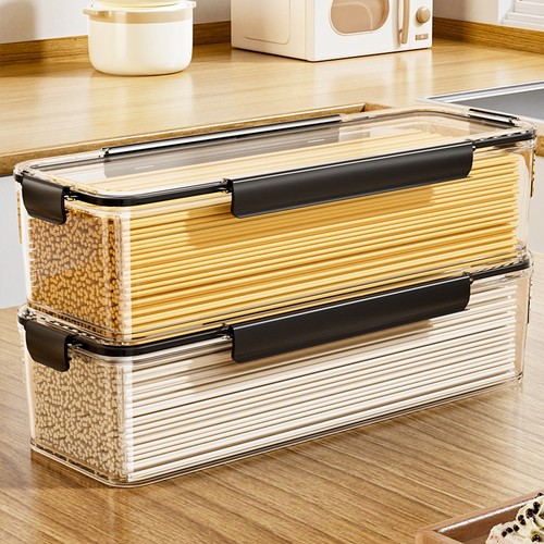 面条收纳盒长方形食品级装意大利面挂面收纳桶防潮五谷杂粮密封罐