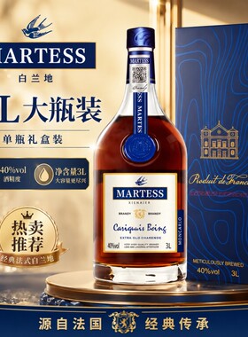 法国进口3L原装礼盒蓝带马特斯xo白兰地3000ml6斤装正品洋酒烈酒