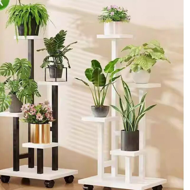 可移动阳台花架子客厅落地式铁艺置物架多层花盆托架多肉植物层架