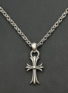 ODEK高级复古水滴圆环十字架项链毛衣链vintage重工经典款男士