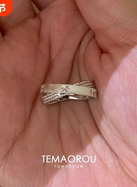 超闪!水星记小双环戒指女食指戒vintager中古小众设计高级感指环