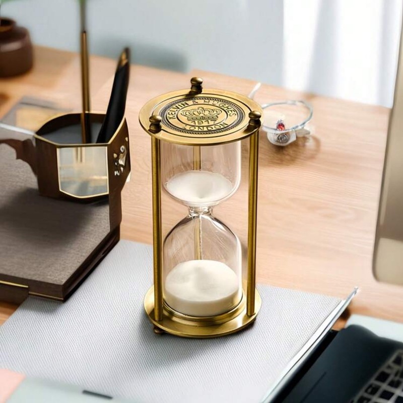 沙漏五金创意家具摆件黑白沙经典计时器倒计时自装桌面玻璃