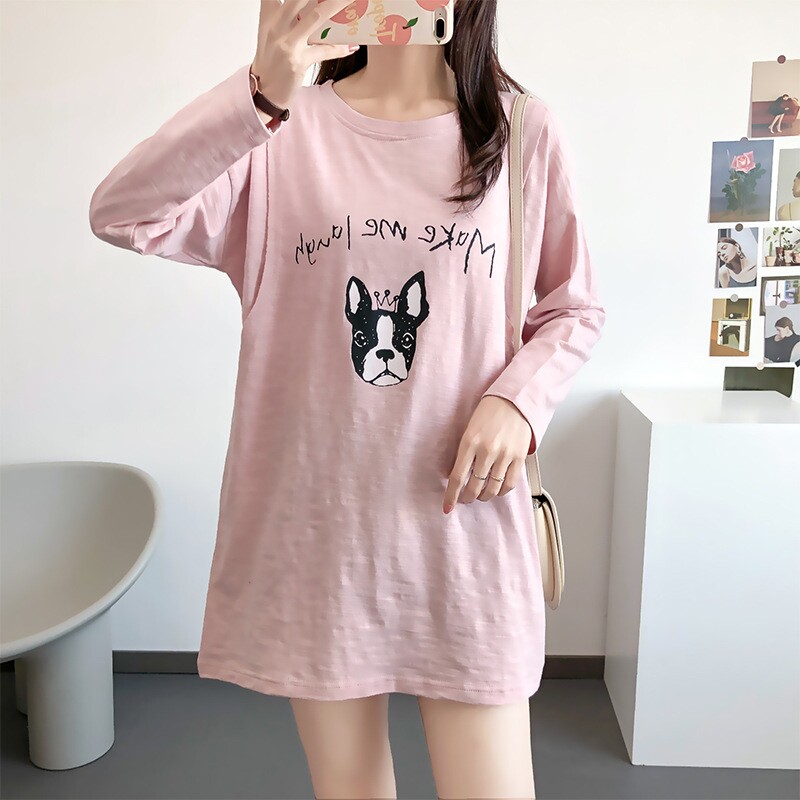 哺乳衣外出辣妈款春秋夏天装t恤长袖喂奶上衣外穿孕妇衣服母乳期