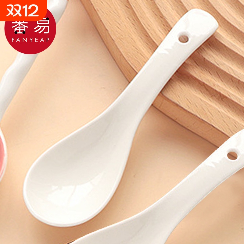汤勺/陶瓷AA1sn0-厨房用具居家用勺子餐勺小汤匙调羹高颜值舀稀