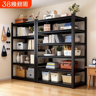家用货架置物架多层落地仓库阳台储藏室收纳架组装直角层板多功能