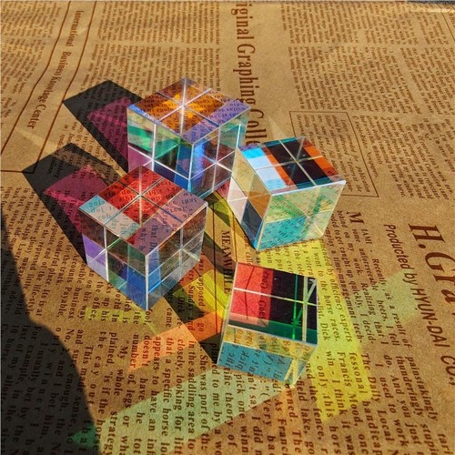 太阳水晶晶体光之立方体棱光镜阳光扑手卧室七彩捕手摆件创意礼物