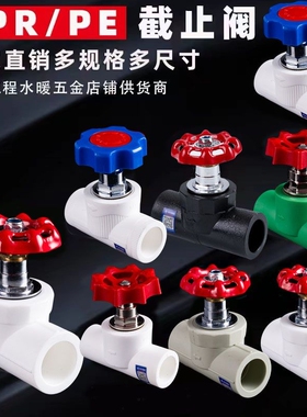 PPR升降式截止阀4分20水管阀门6分25闸阀40开关配件1寸32卡簧50