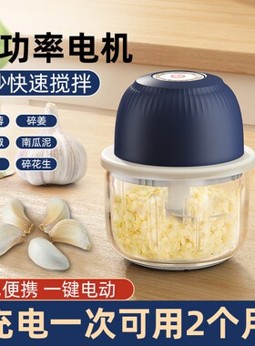 帕尼迪电动蒜容机350ML玻璃杯搅蒜器蒜泥机捣蒜器代发抖音爆款
