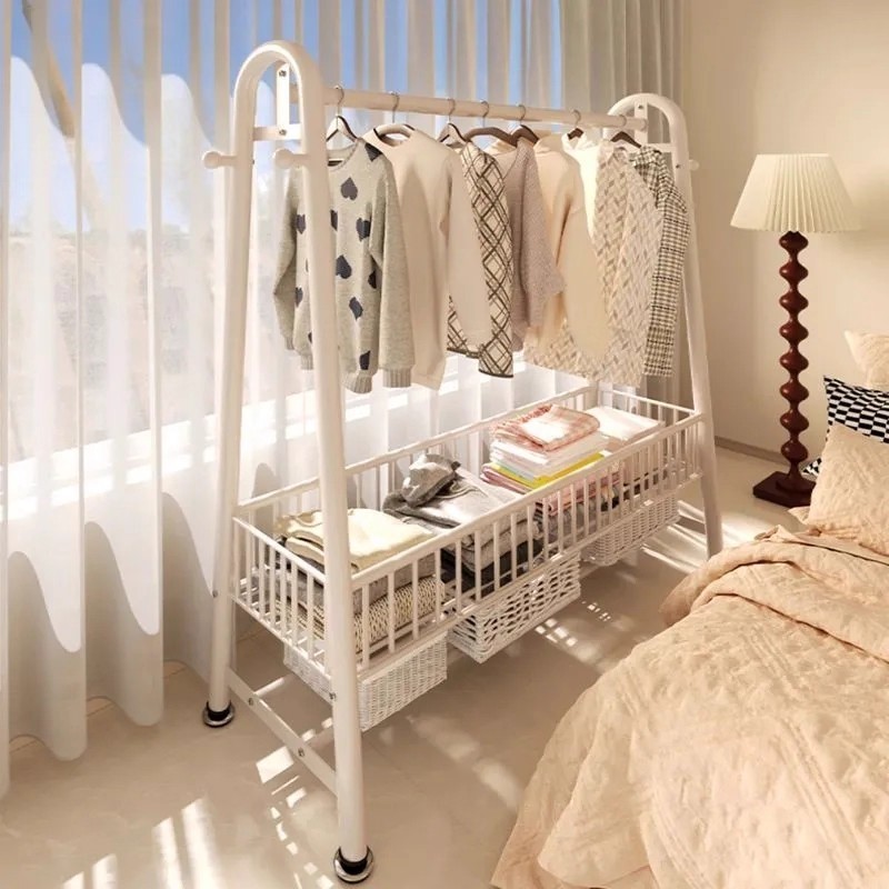 衣帽架可移动晾衣架落地房间挂衣架子衣服收纳架新中式置物简易