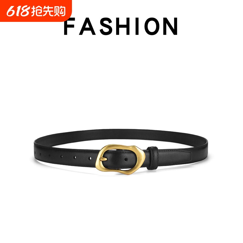 真皮细腰带女式2026新款设计感原创小众百搭配牛仔裤针扣皮带女裤