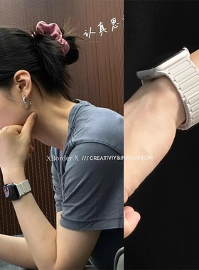 【张婧仪同款】适用华为手表表带华为FIT3/4Pro新款fit4硅胶小米8pro/9pro磁吸pro表带红米Watch5/4女款男