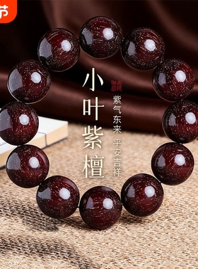 高油高密盘玩非洲小叶紫檀手串满金星木质文玩男款血檀佛珠手链女