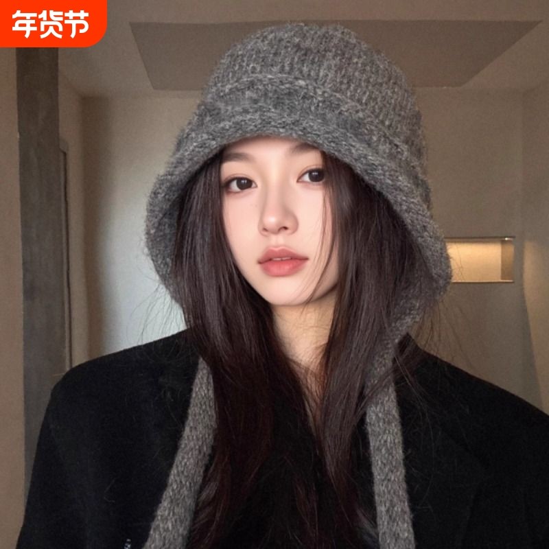 大头围针织帽子女款2025新款冬保暖护耳绑带毛线帽显脸小韩系百搭,服饰配件/皮带/帽子/围巾,帽子,淘宝优惠券,粉丝福利购,淘宝优惠卷